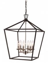  10266 PC/BK - Lacey 16" Pendant Style Cage Chandelier